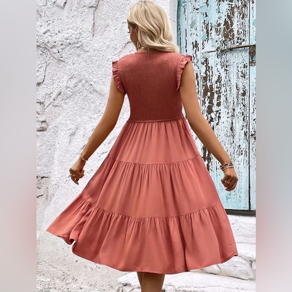 Keep Me Close Rust Midi Dress - Picture 2 of 5